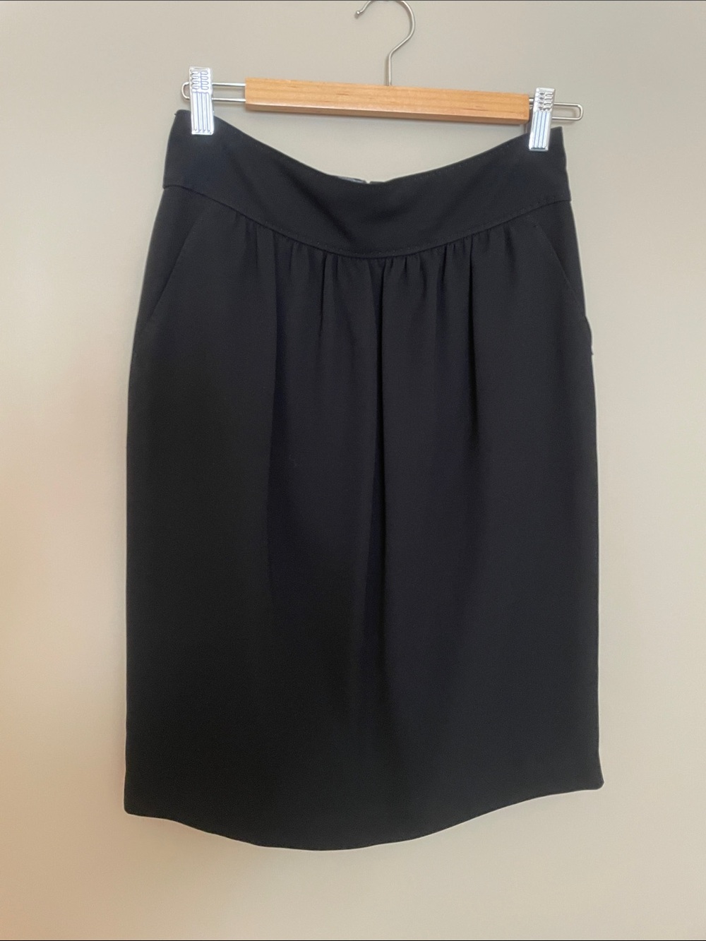 Elie Tahrai Black Pencil Skirt with Subtle Gather